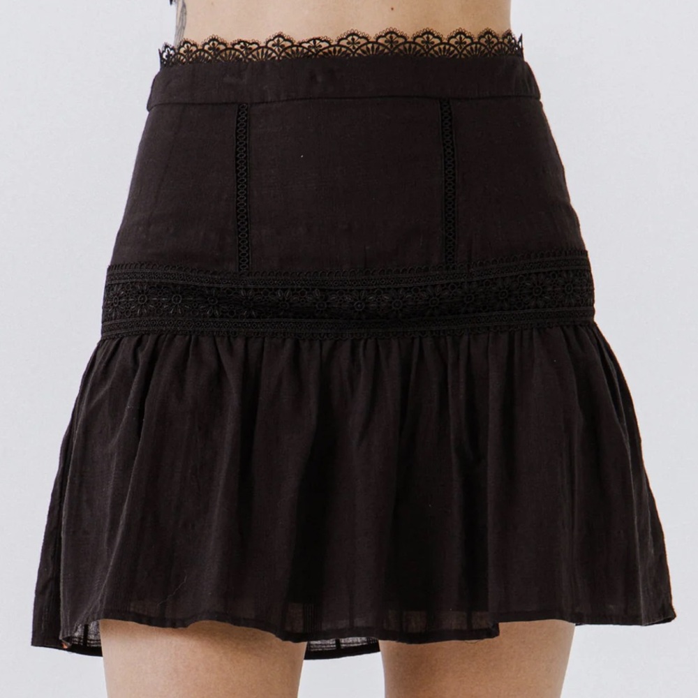 Endless Rose Yoke Flared Mini Skirt